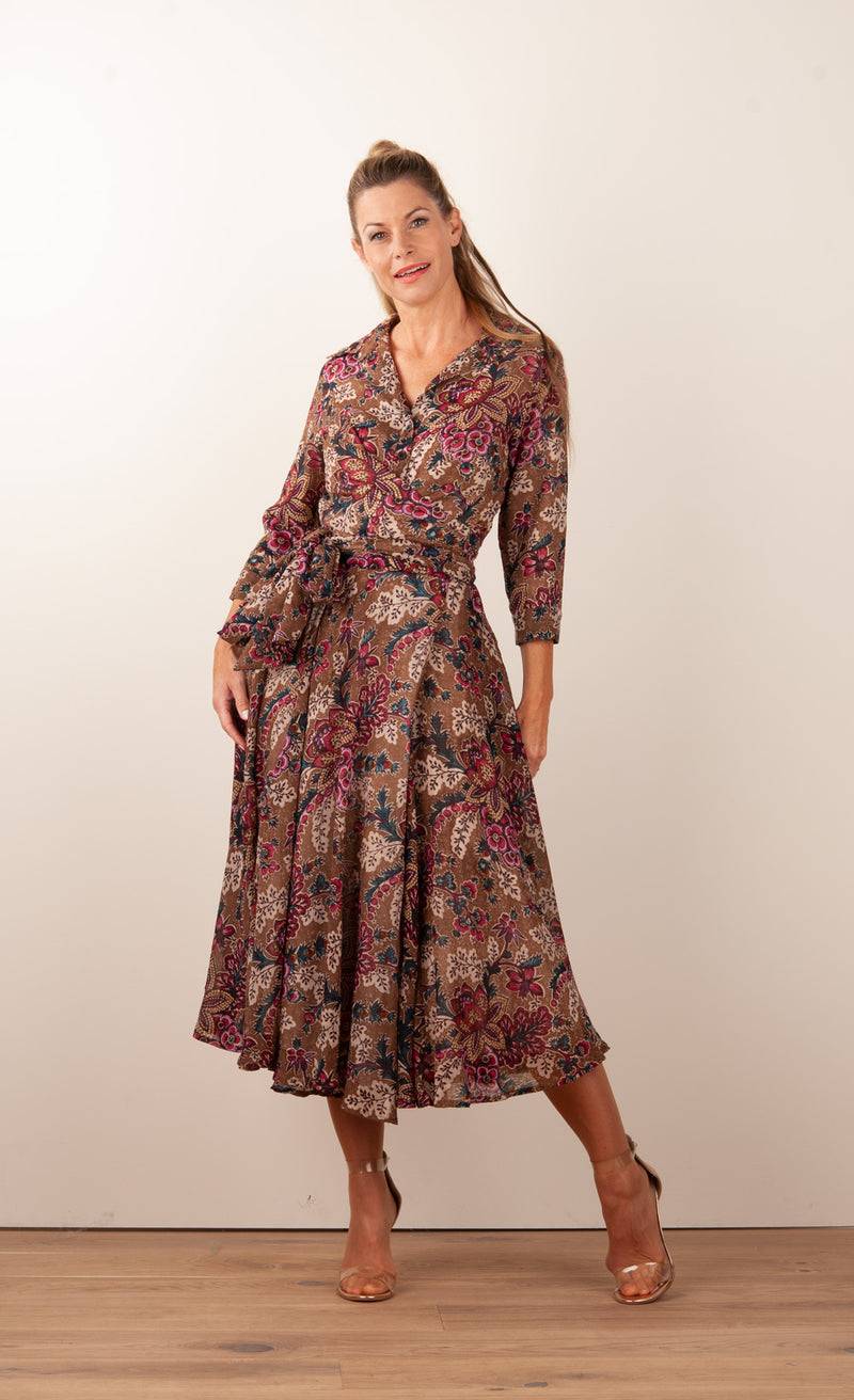 Samantha Sung Kleid „Olivia“ Braun | Multicolor Nur für heute