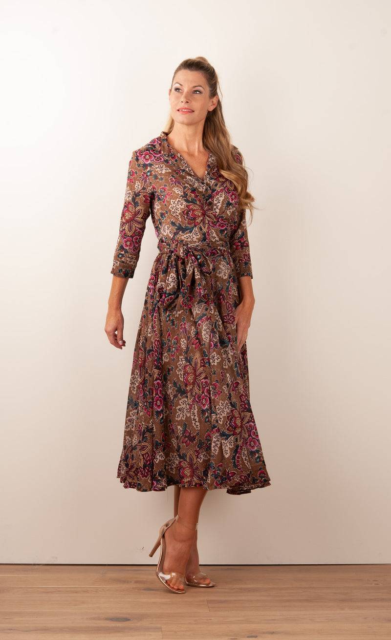 Samantha Sung Kleid „Olivia“ Braun | Multicolor Nur für heute