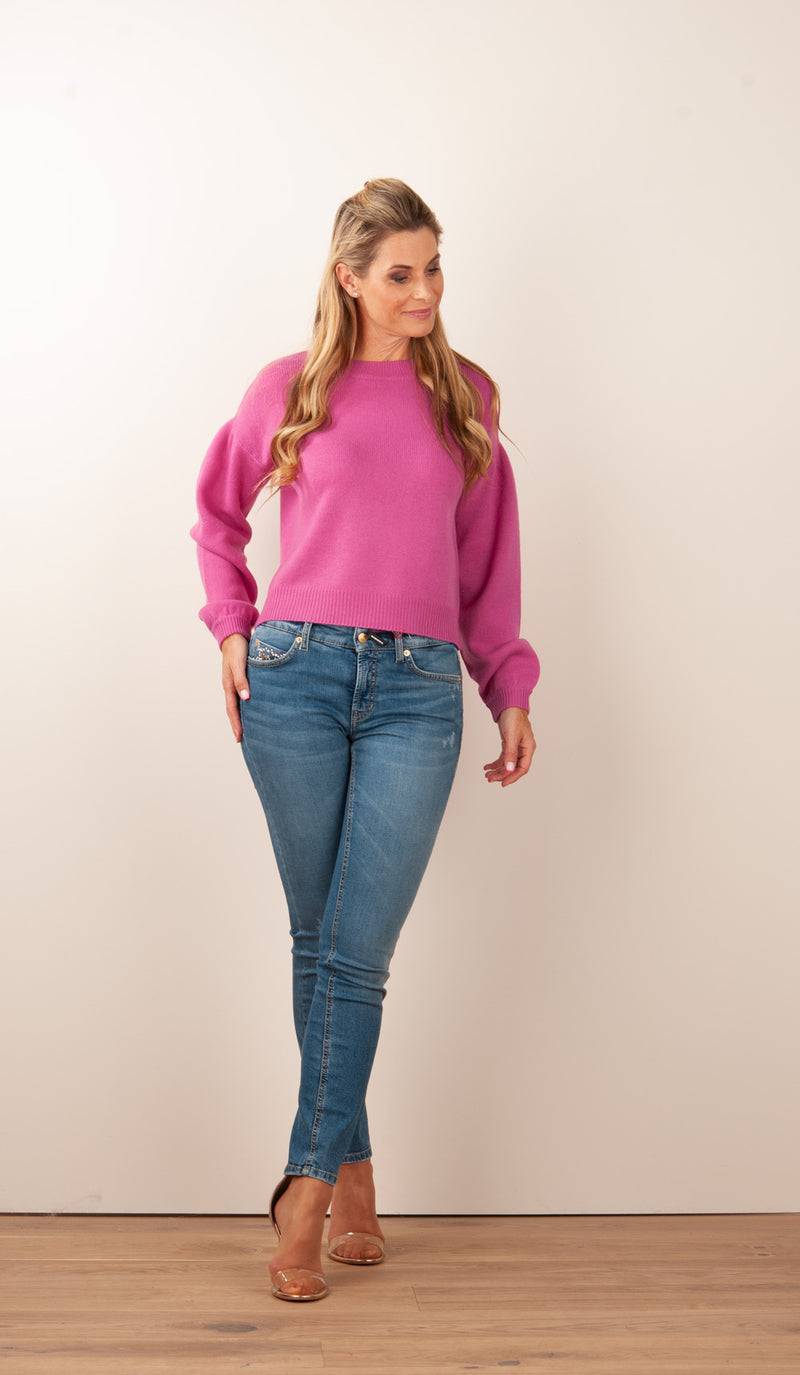 SEM PER LEI. Kaschmir Pullover Beere Sonderangebot der Fabrik