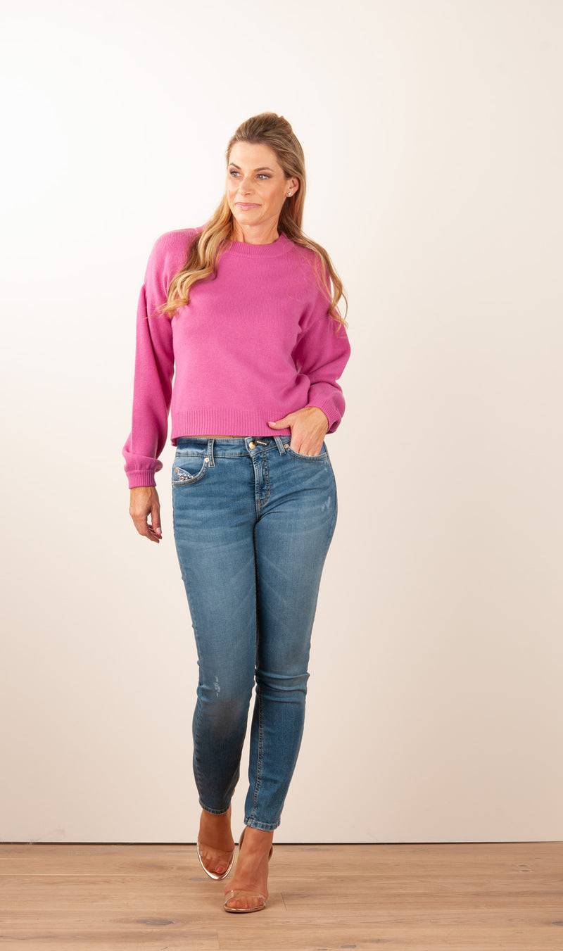 SEM PER LEI. Kaschmir Pullover Beere Sonderangebot der Fabrik