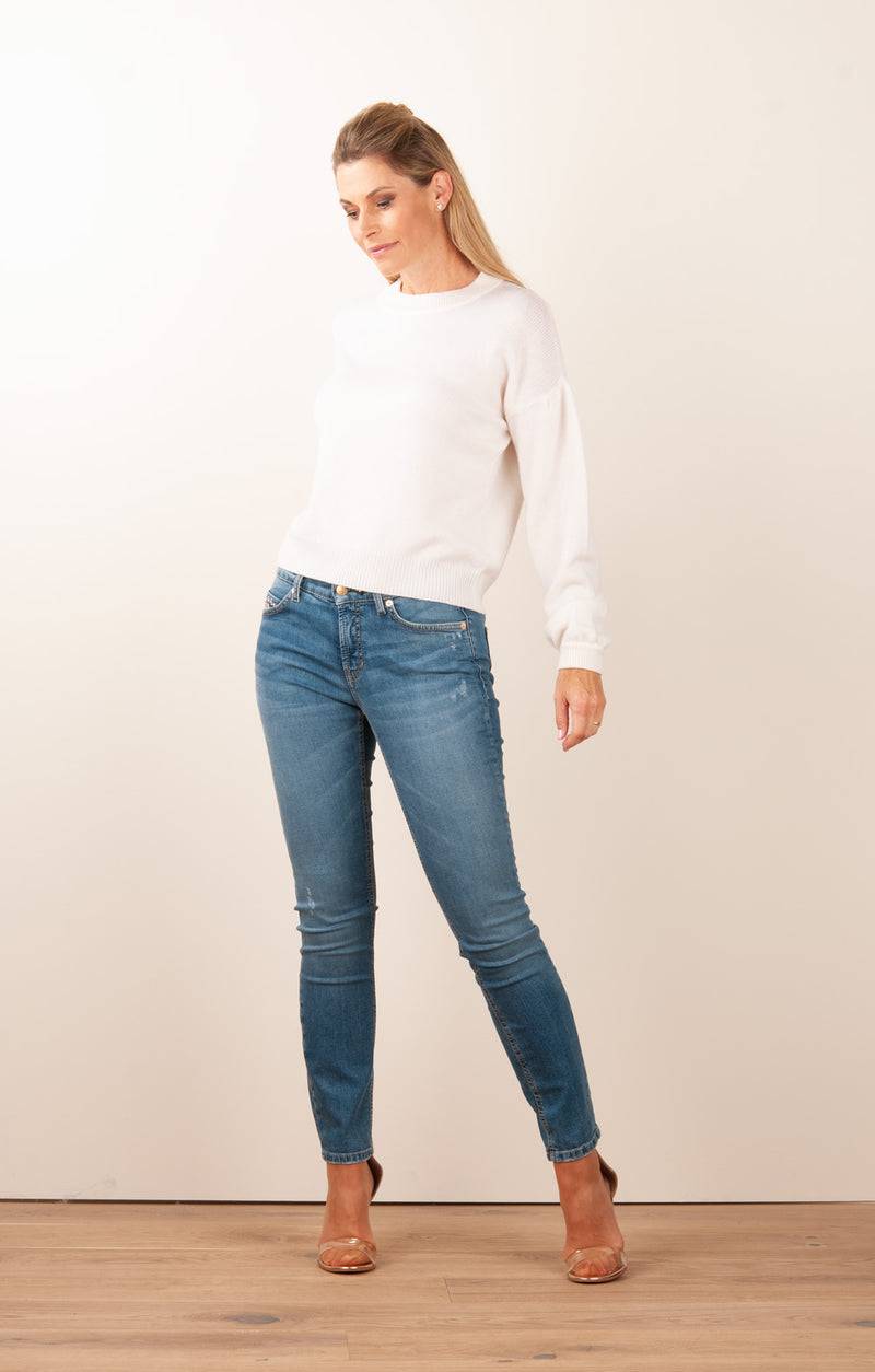 SEM PER LEI. Kaschmir Pullover Offwhite Vierteljährliche Förderung