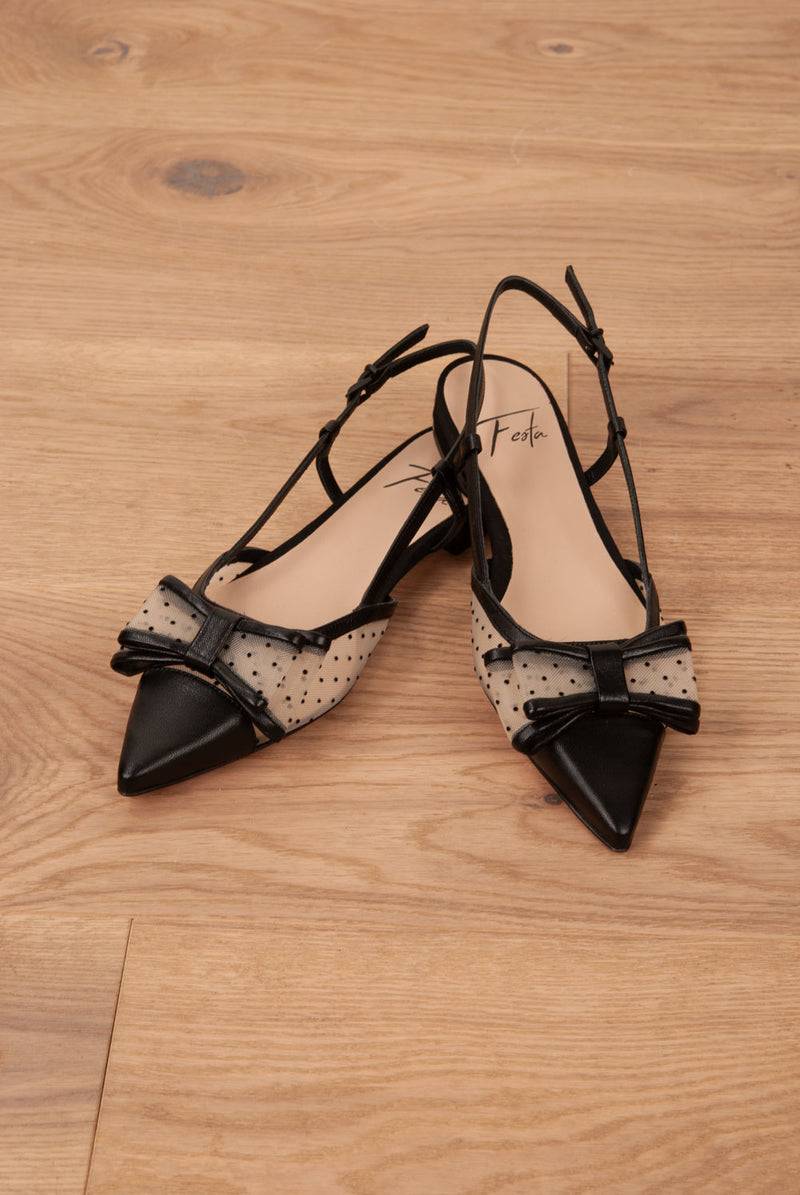 Roberto Festa Slingpumps Schwarz | Beige zollfrei