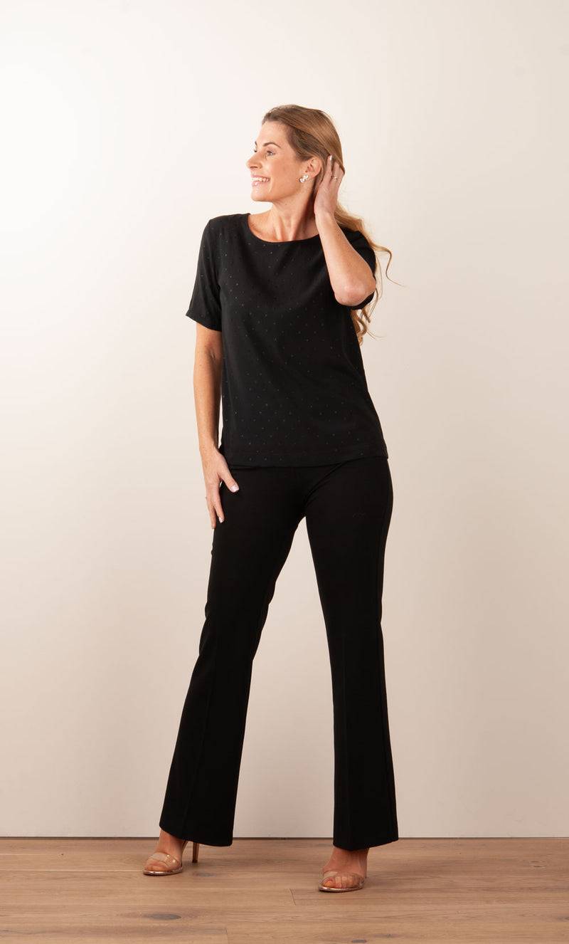 fleur Seiden Shirt Schwarz Nur noch ein Tag übrig