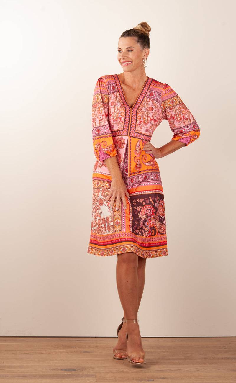 Hale Bob Kleid Rosa | Orange | Multicolor Clearance-Verkauf