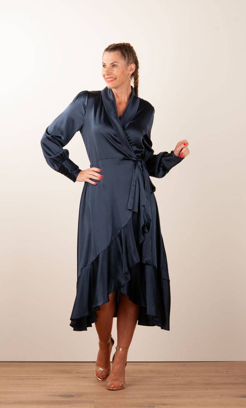Dea Kudibal Wickelkleid „Vitah“ Dunkelblau Kostenloser Versand international