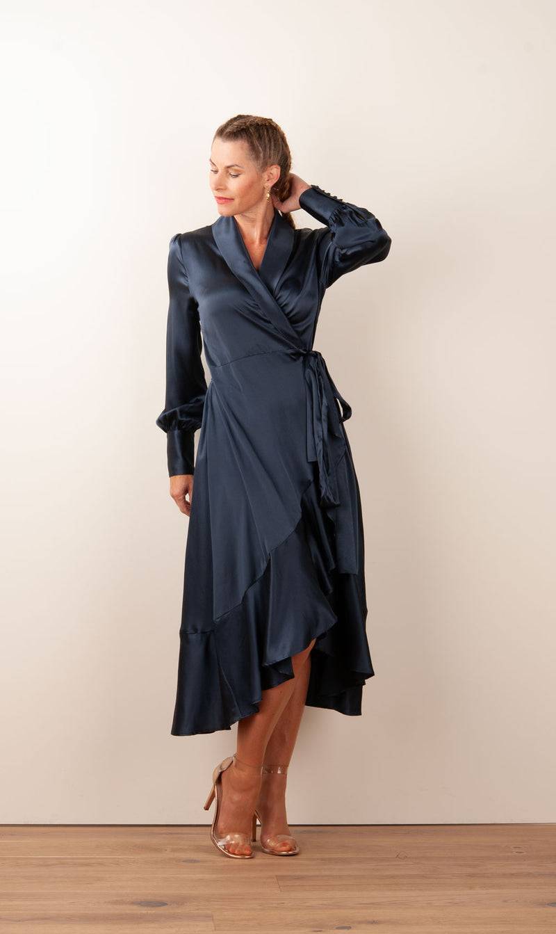 Dea Kudibal Wickelkleid „Vitah“ Dunkelblau Kostenloser Versand international