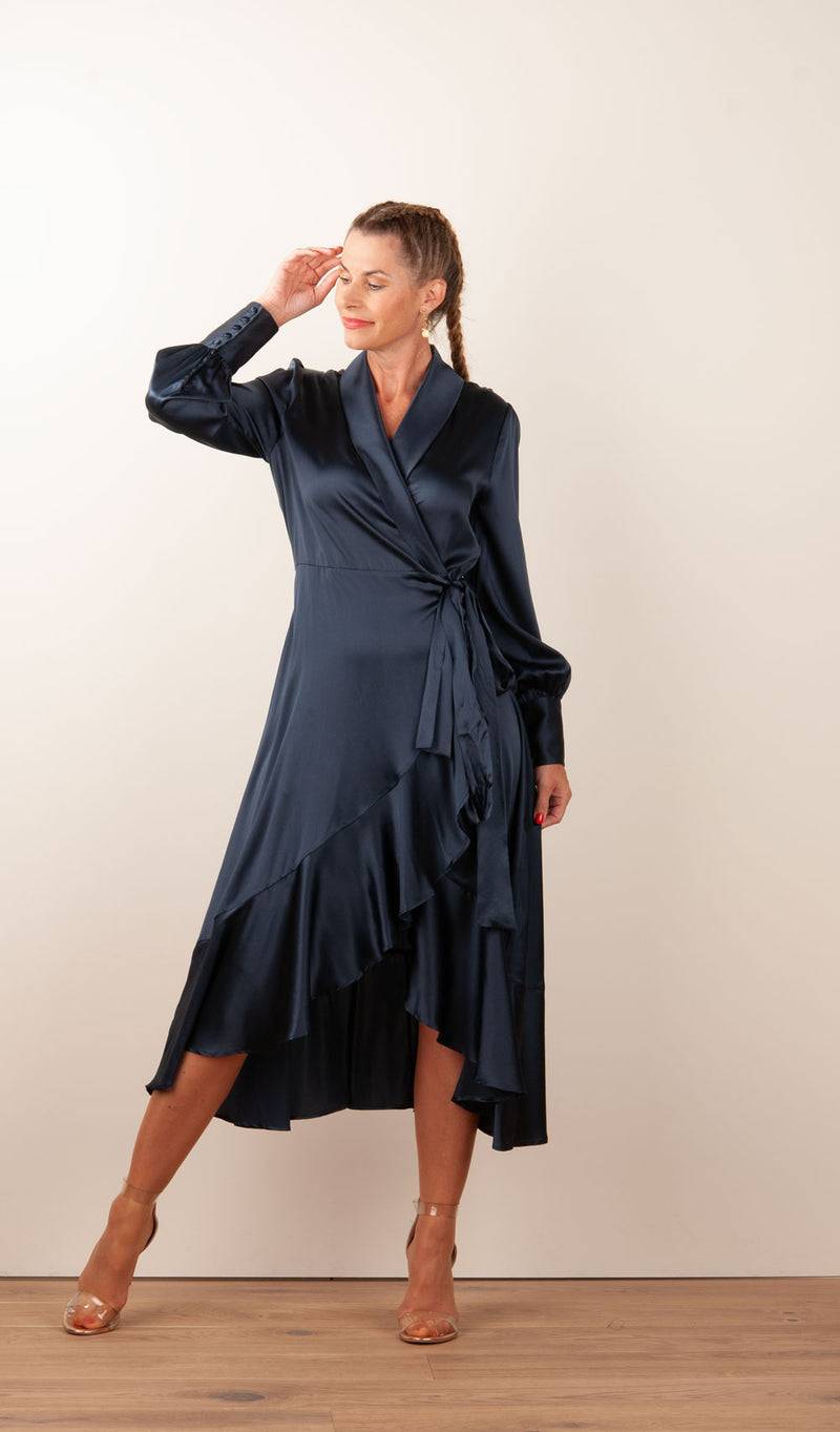 Dea Kudibal Wickelkleid „Vitah“ Dunkelblau Kostenloser Versand international