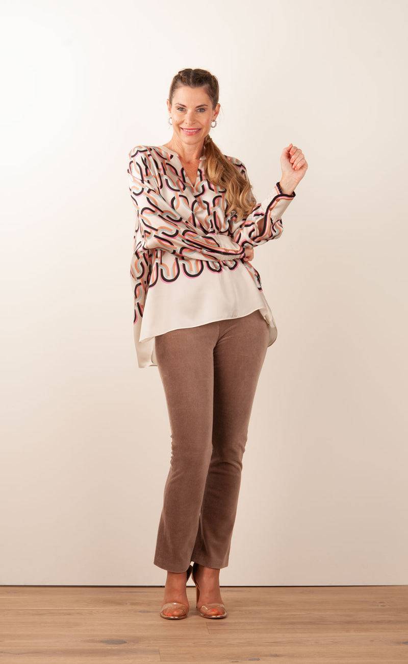 IVI Collection Bluse „Chain“ Beige | Multicolor zollfrei