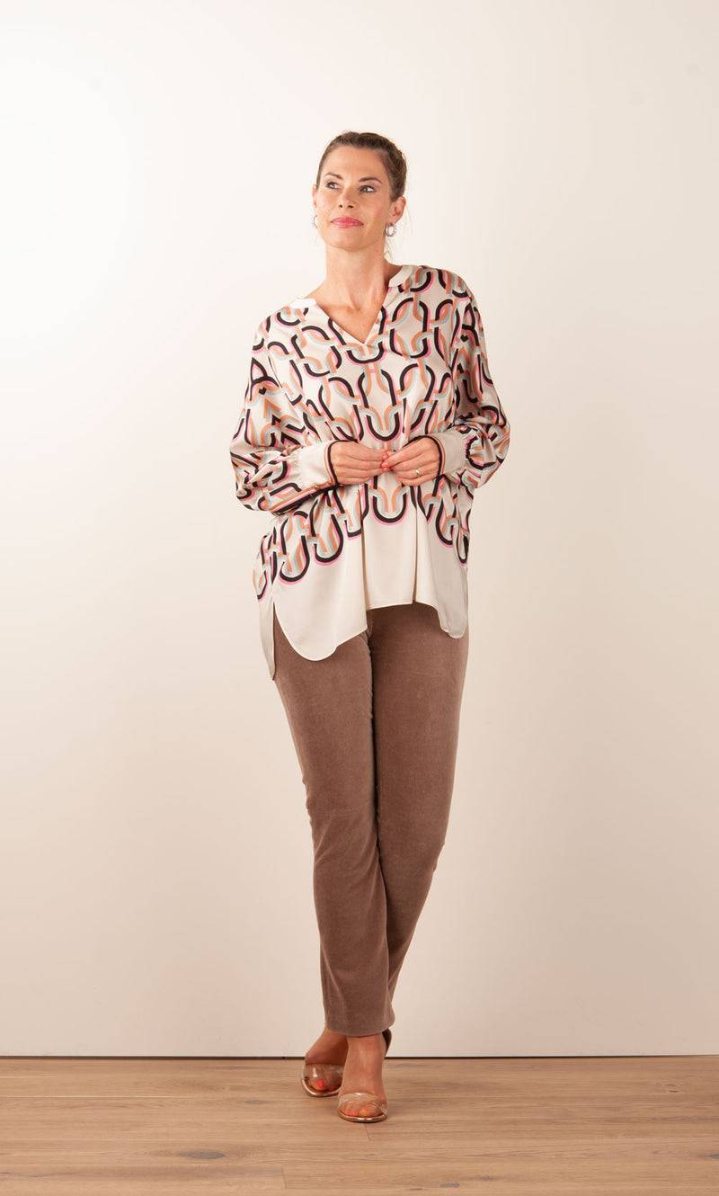 IVI Collection Bluse „Chain“ Beige | Multicolor zollfrei