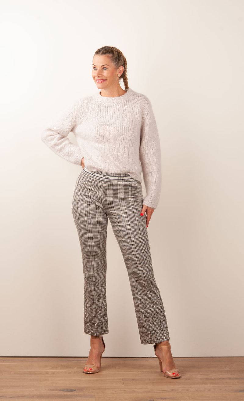 Cambio Hose „Faith Strass“ Creme | Beige | Braun Letzte 3 Tage