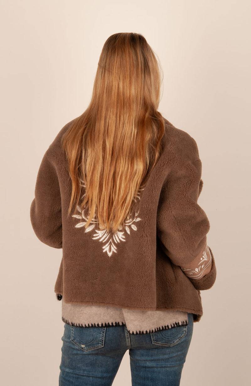 Glox Fake-Fur-Jacke Cookie Kostenloser Versand international