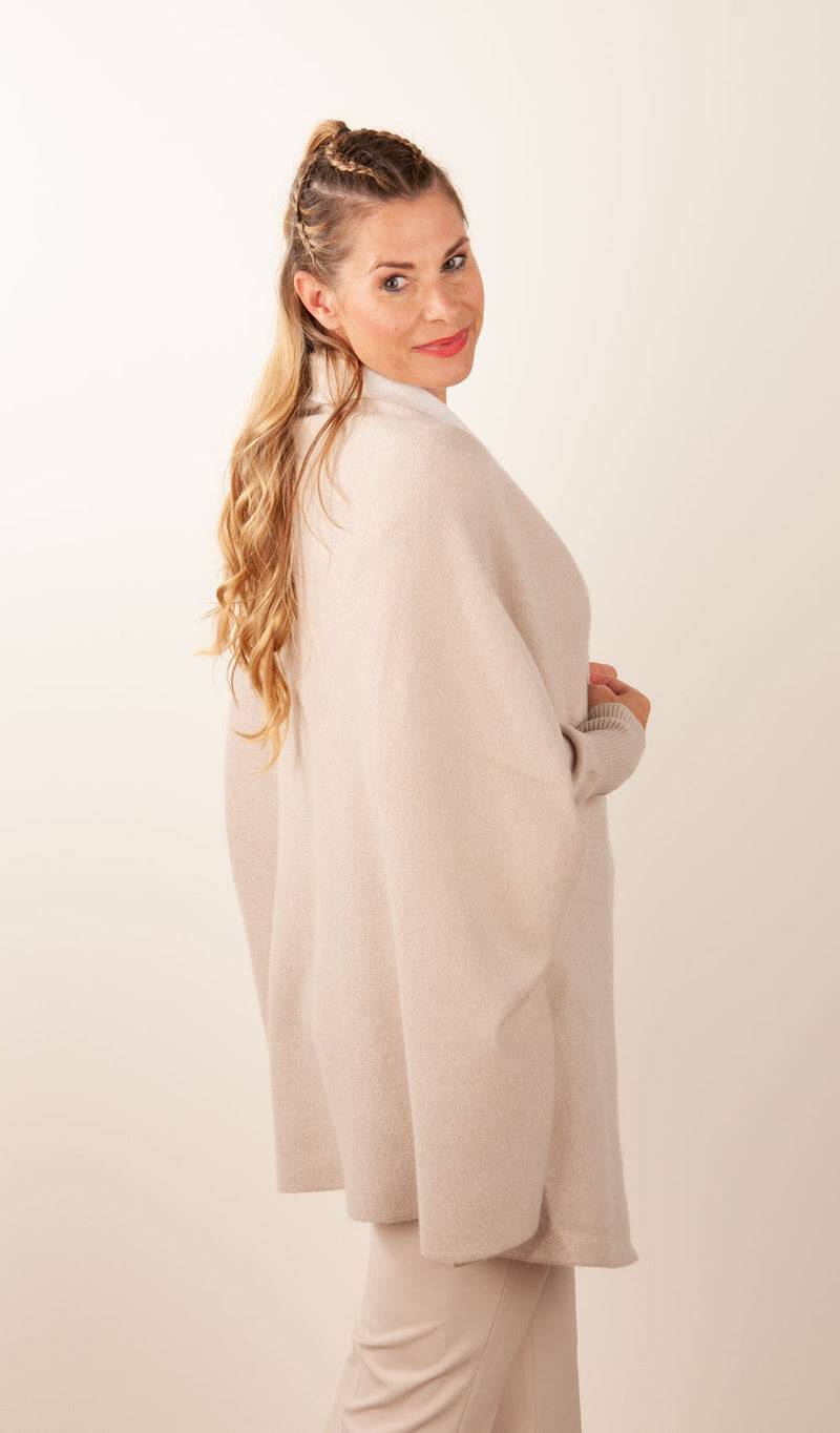 Philo-Sofie Wende-Strickmantel „Two Tone“ Beige | Creme Im Verkauf