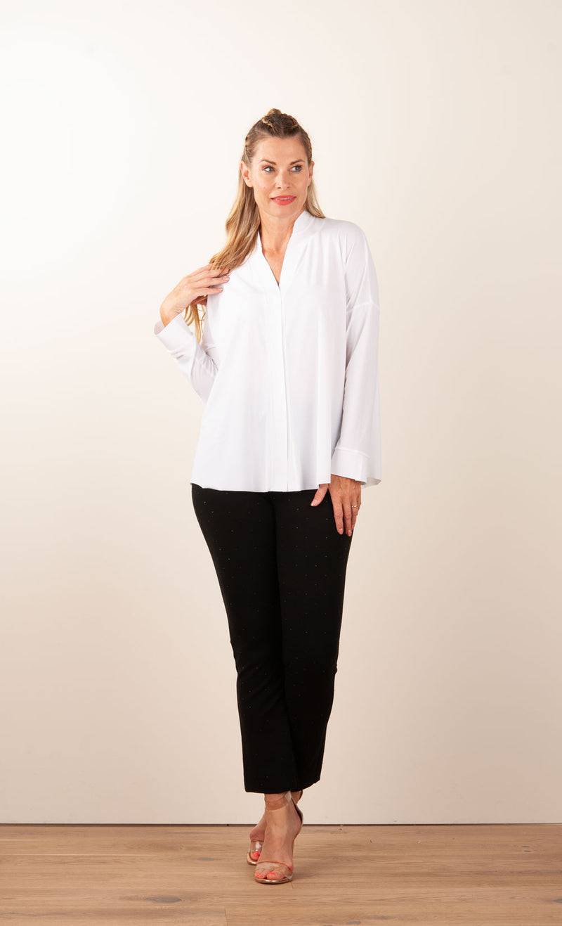NineTo9 Weite Bluse Weiß Günstiger Verkauf