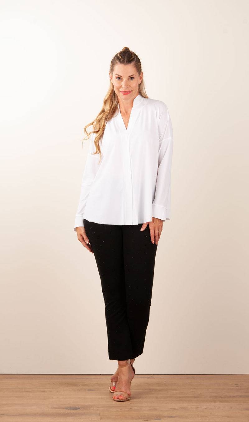 NineTo9 Weite Bluse Weiß Günstiger Verkauf
