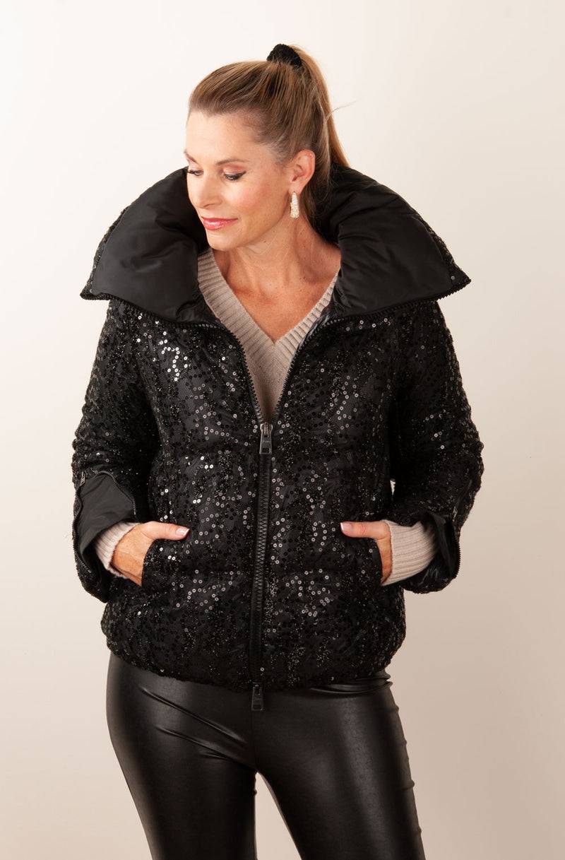 Herno Daunenjacke „Pailletten“ Schwarz Fabrik Onlineshop