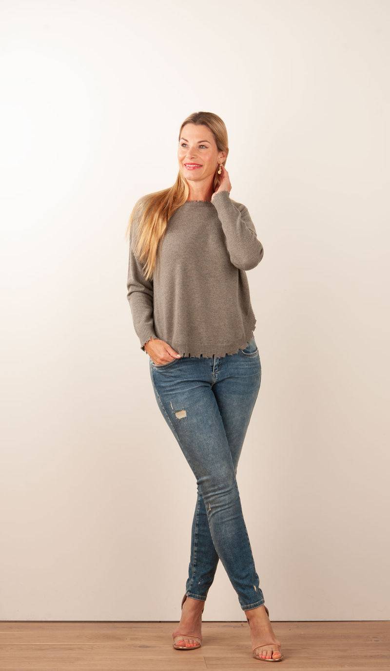 Kujten Kaschmir Pullover Khaki Bis zu 50% Rabatt