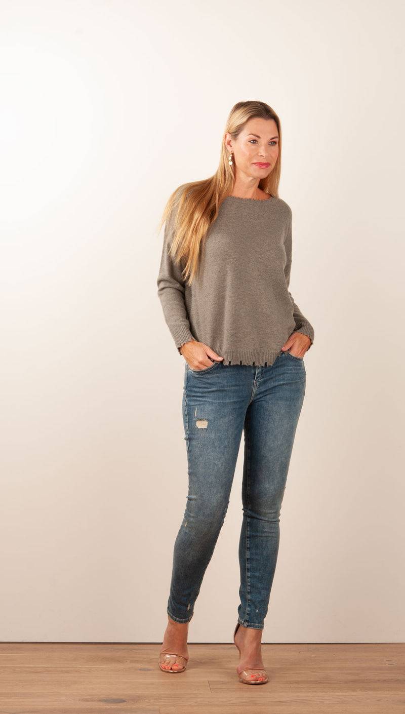 Kujten Kaschmir Pullover Khaki Bis zu 50% Rabatt