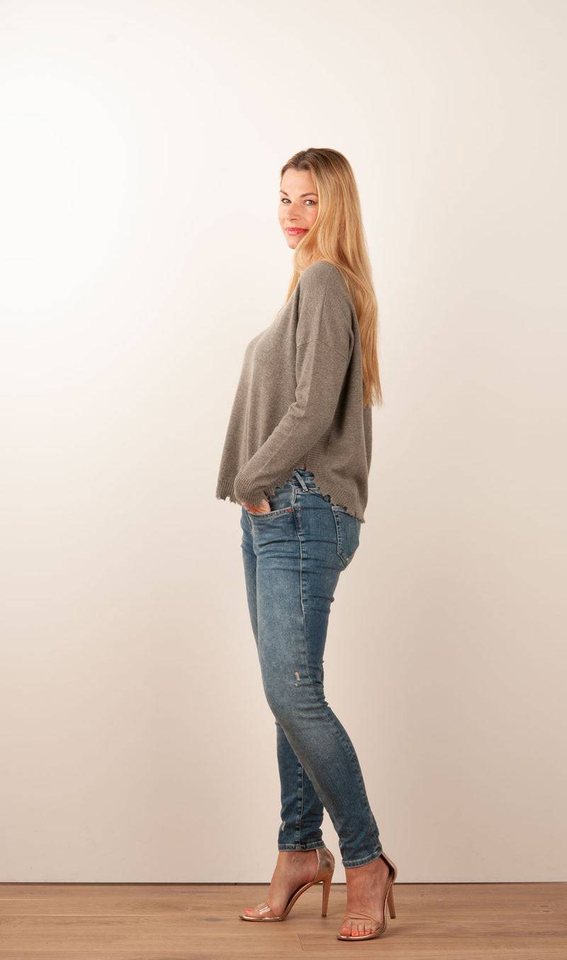 Kujten Kaschmir Pullover Khaki Bis zu 50% Rabatt