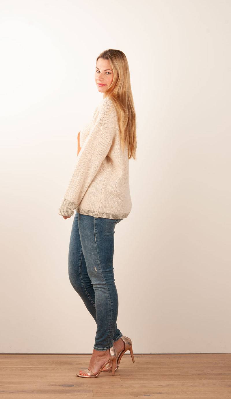 Grace Pullover Beige | Orange Fabrikladen