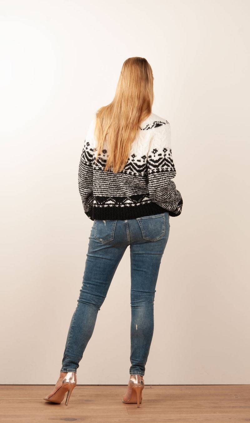 Grace Pullover Schwarz | Weiß Speichern exportieren