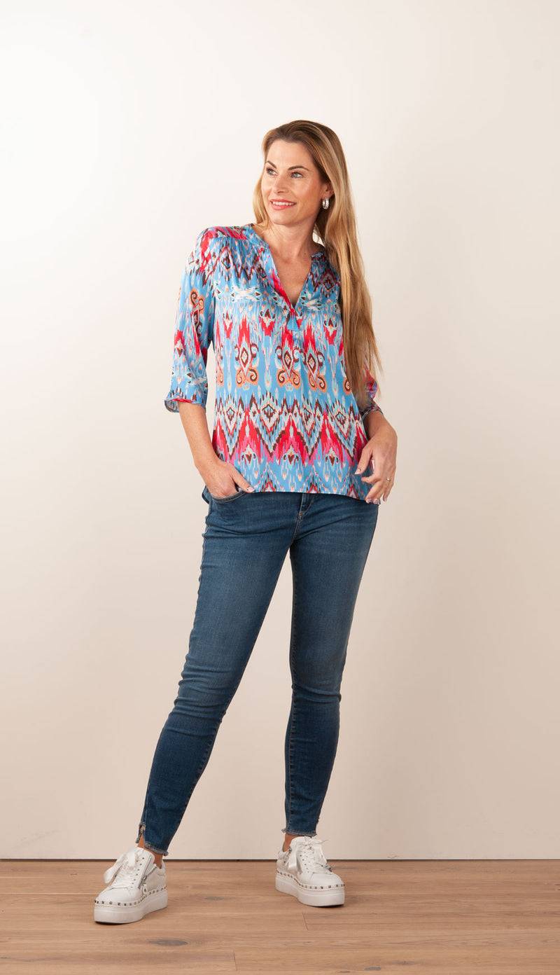 Dea Kudibal Schlupfbluse „Blair“ Blau | Multicolor im Angebot