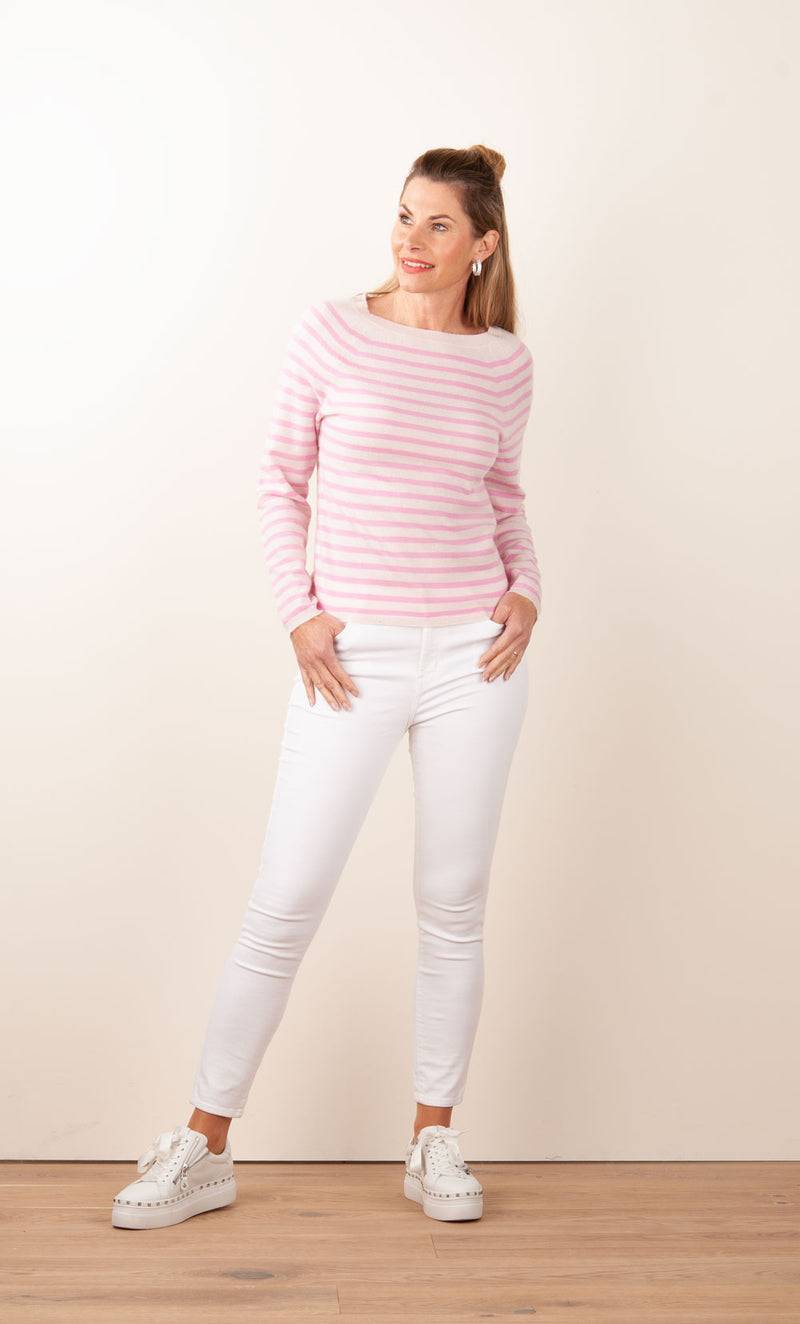 fleur Kaschmir Pullover Beige | Rosa Schlussverkauf