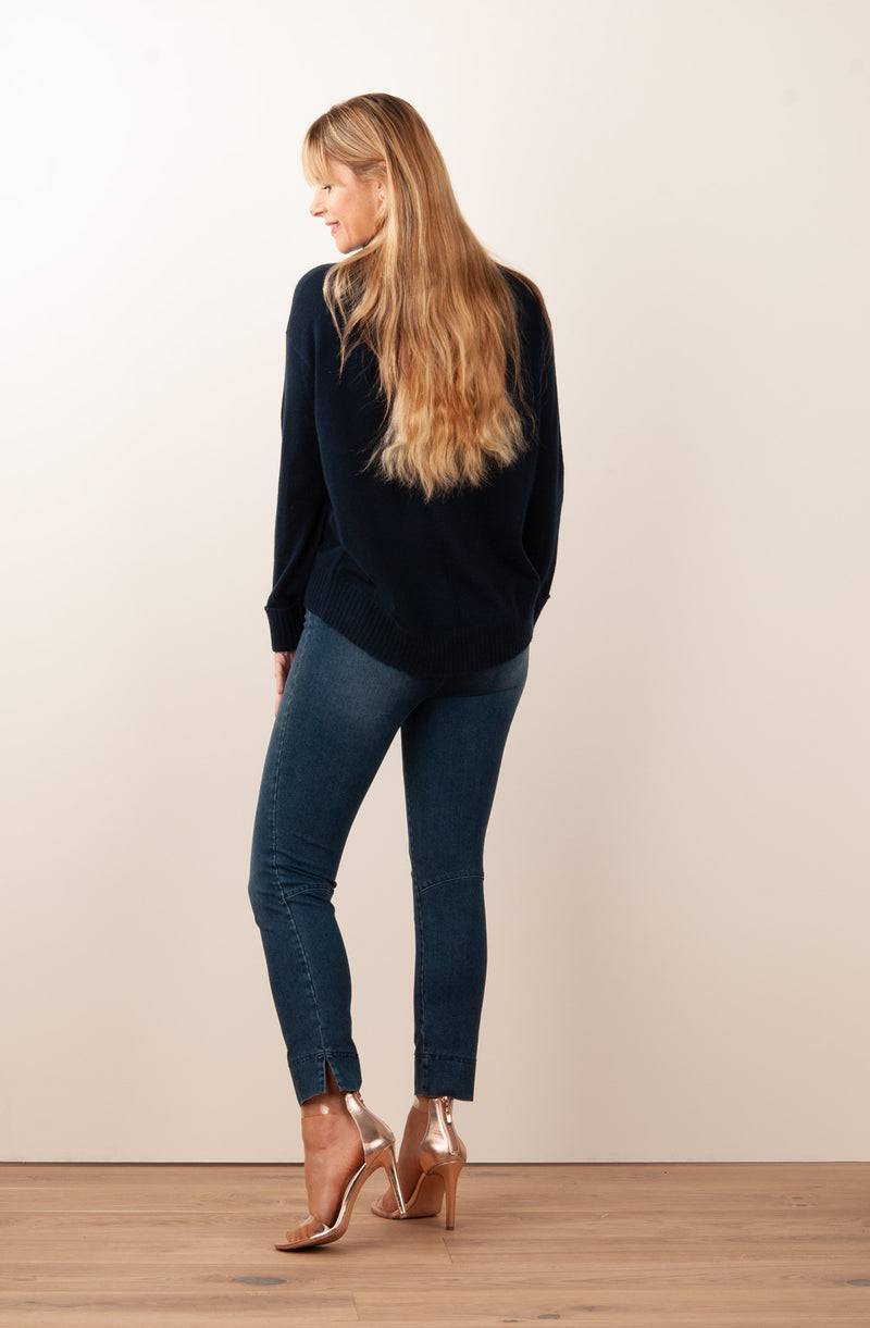 fleur Kaschmir Pullover Dunkelblau Speichern exportieren