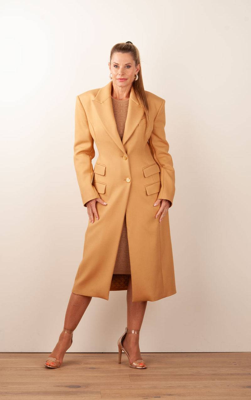 Elisabetta Franchi Mantel Camel Fabrik Onlineshop