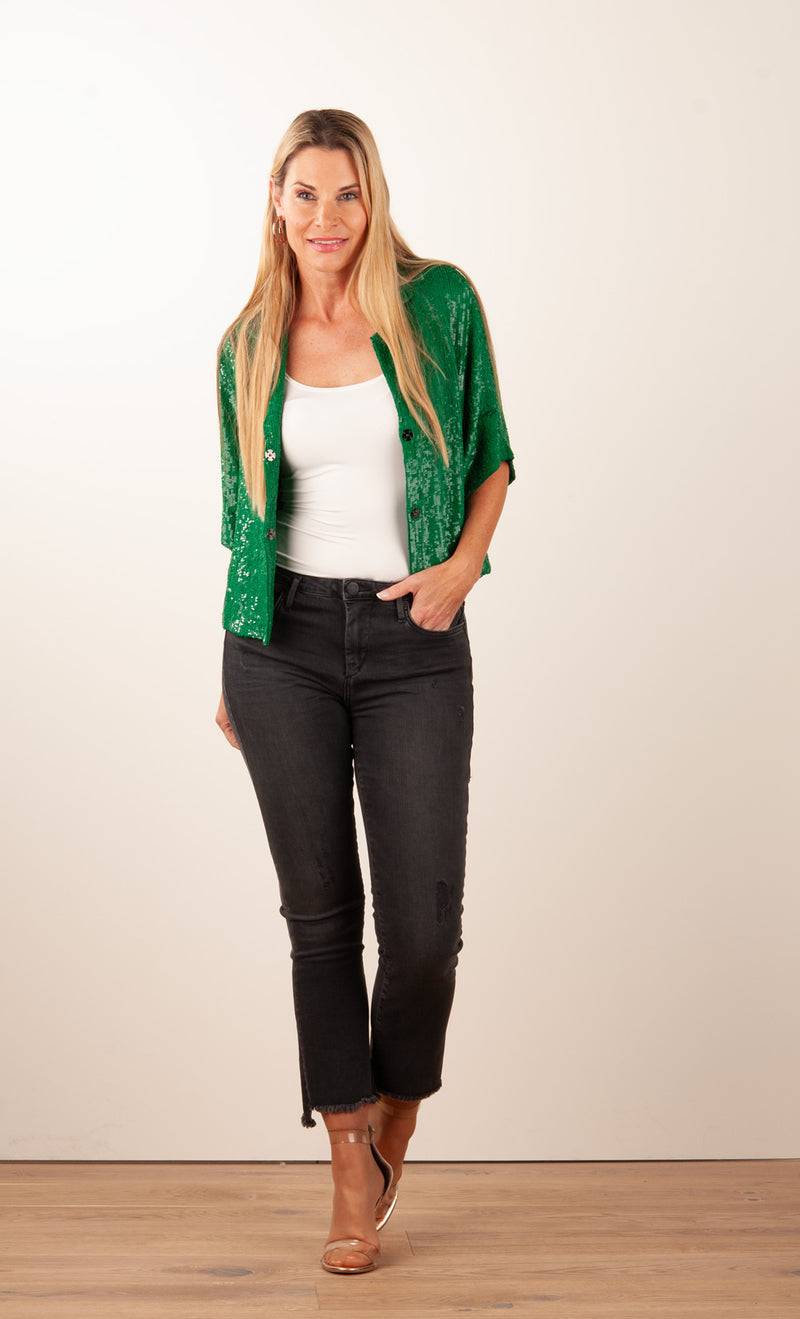 Pailletten Jacke „Glare“ Grün Neueste Mode