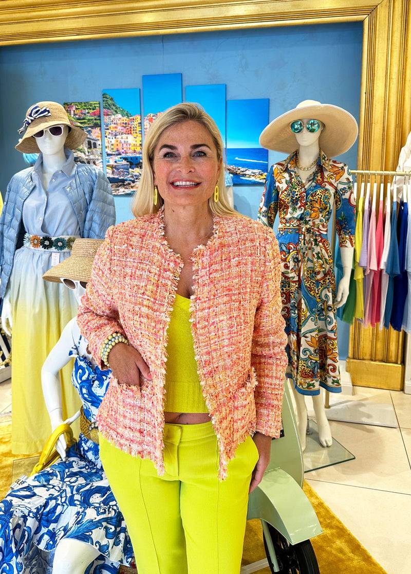 fleur Bouclé Jacke Koralle | Gelb Vierteljährliche Förderung