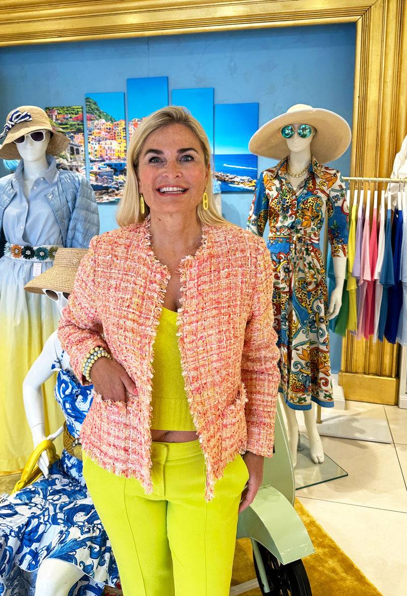 fleur Bouclé Jacke Koralle | Gelb Vierteljährliche Förderung