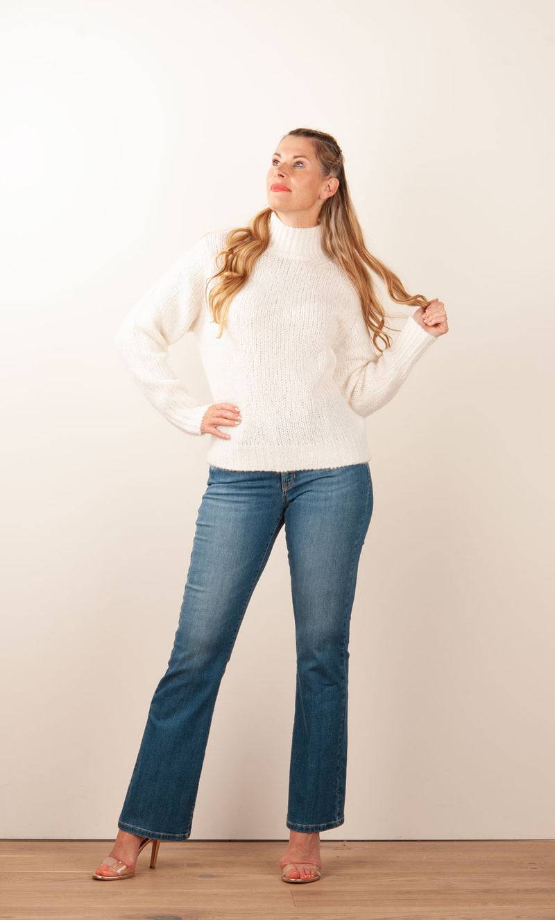 Kitted in Cashmere Kaschmir Pullover Offwhite Begrenzte Freigabe