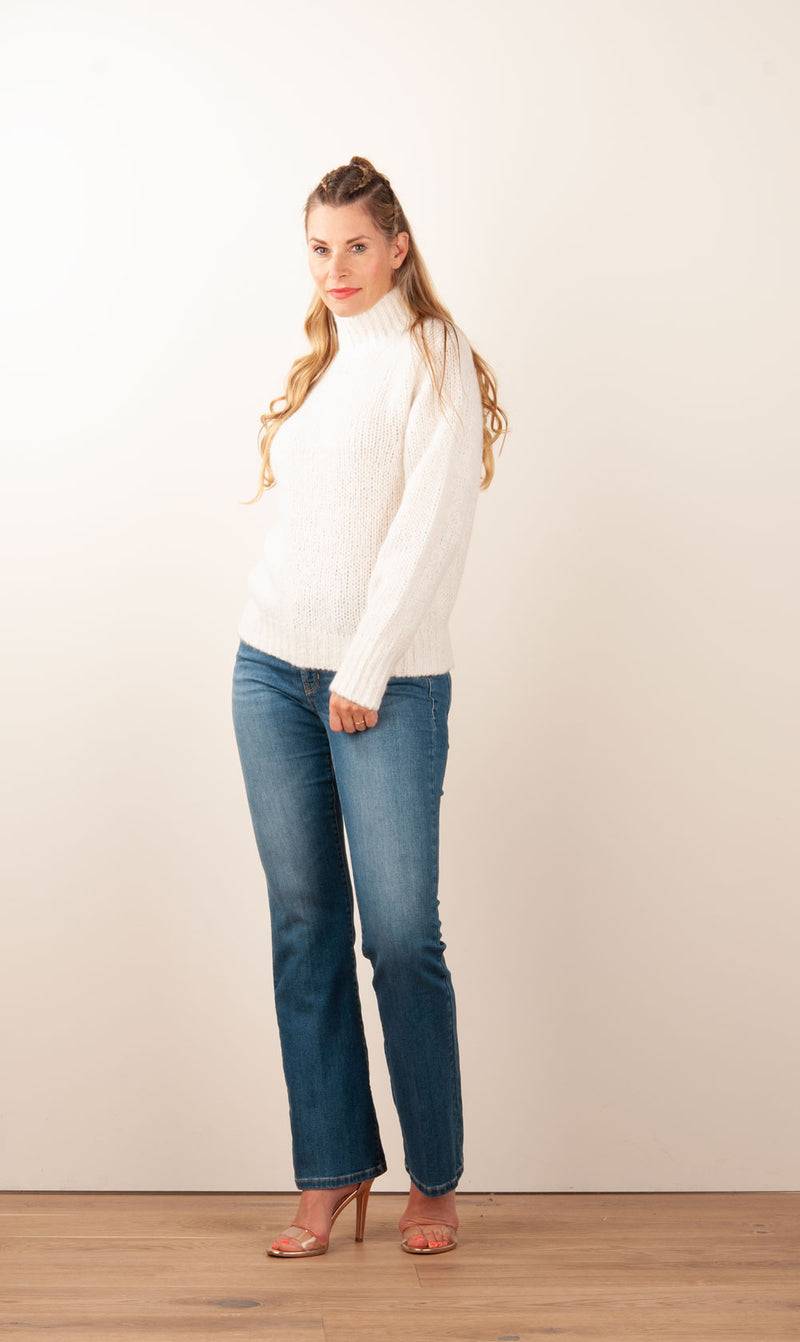 Kitted in Cashmere Kaschmir Pullover Offwhite Begrenzte Freigabe