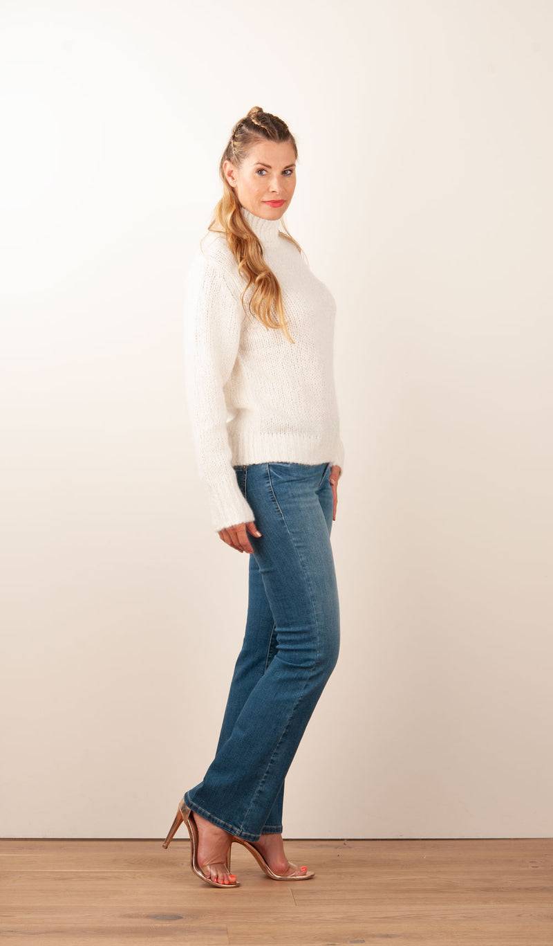 Kitted in Cashmere Kaschmir Pullover Offwhite Begrenzte Freigabe