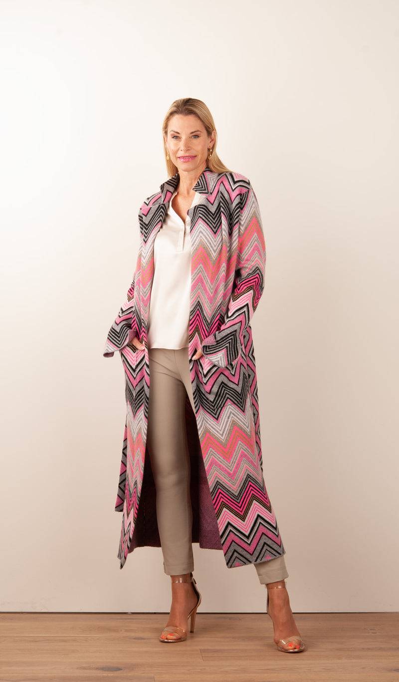 Simone Bruns Mantel Beige | Pink | Multicolor Rabatt