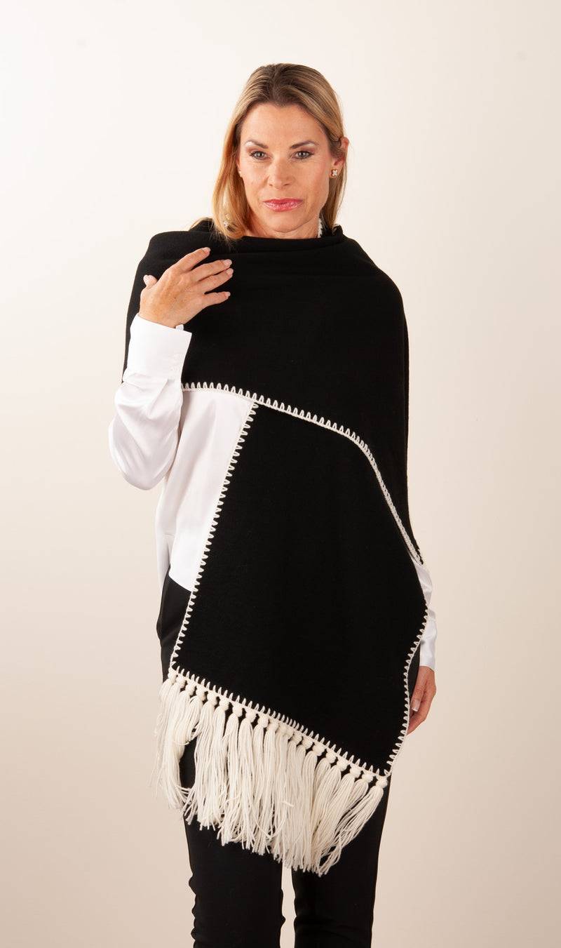 Luisa Spagnoli Schal Schwarz | Weiß Cyber Monday