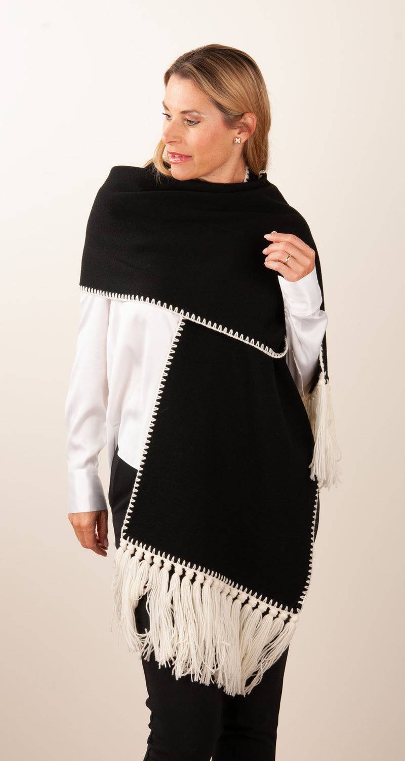Luisa Spagnoli Schal Schwarz | Weiß Cyber Monday