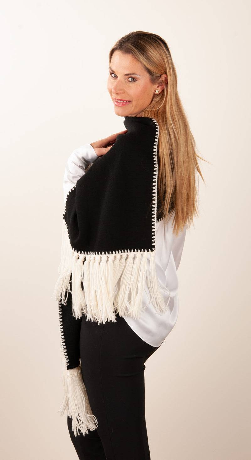 Luisa Spagnoli Schal Schwarz | Weiß Cyber Monday