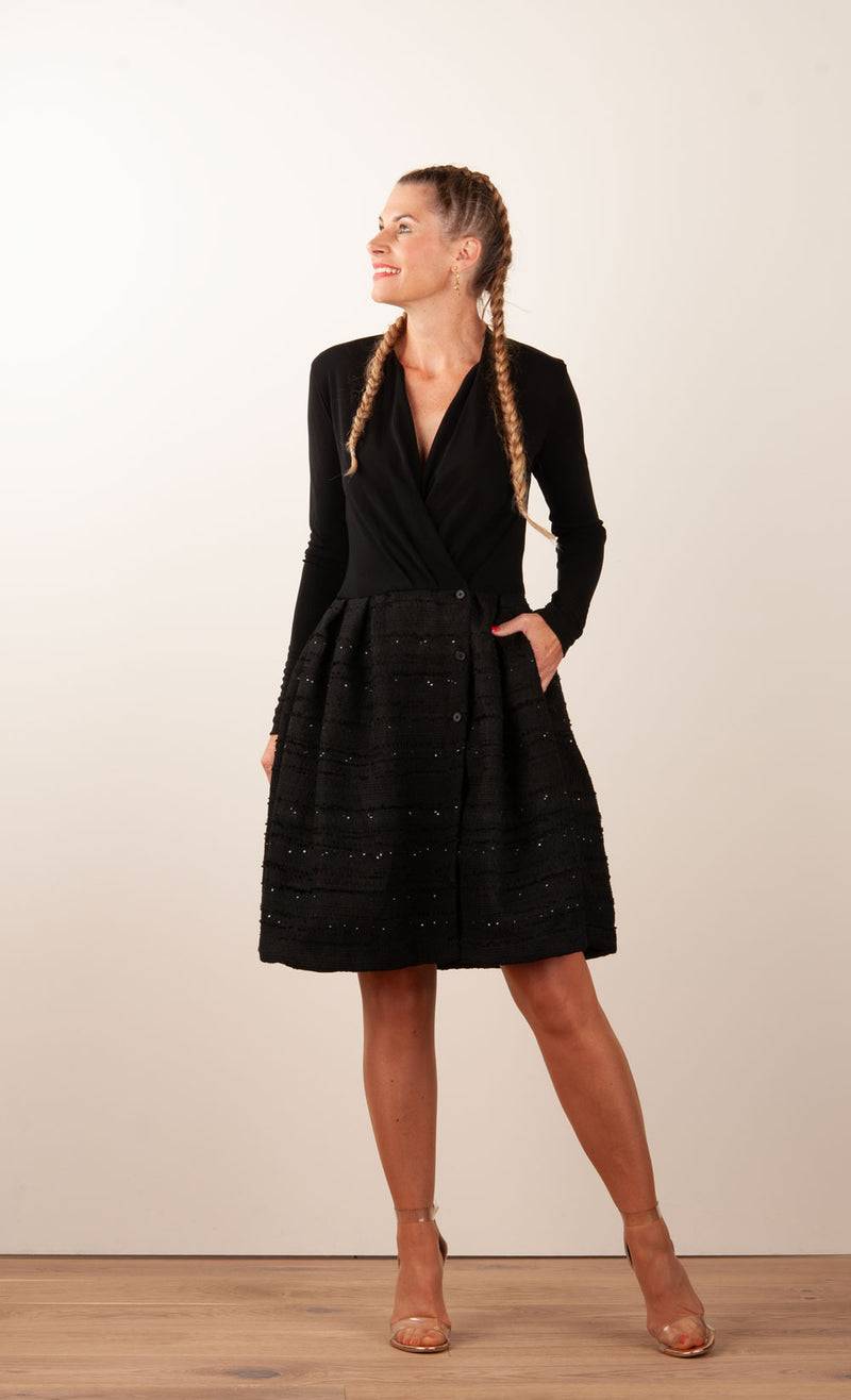 Sara Roka Kleid „Boucle“ Schwarz Wochenangebot