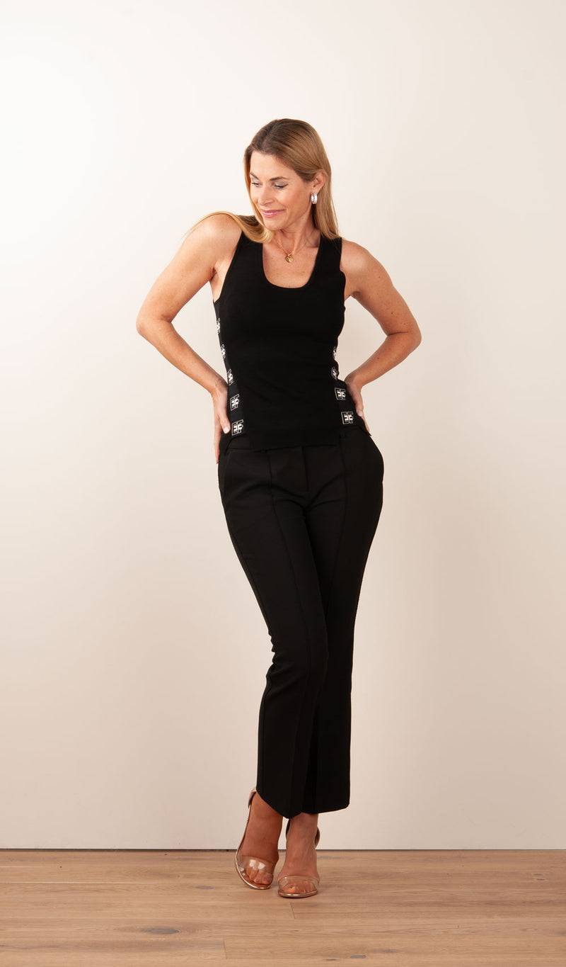 Elisabetta Franchi Top Schwarz Zeitbegrenzte Promotion