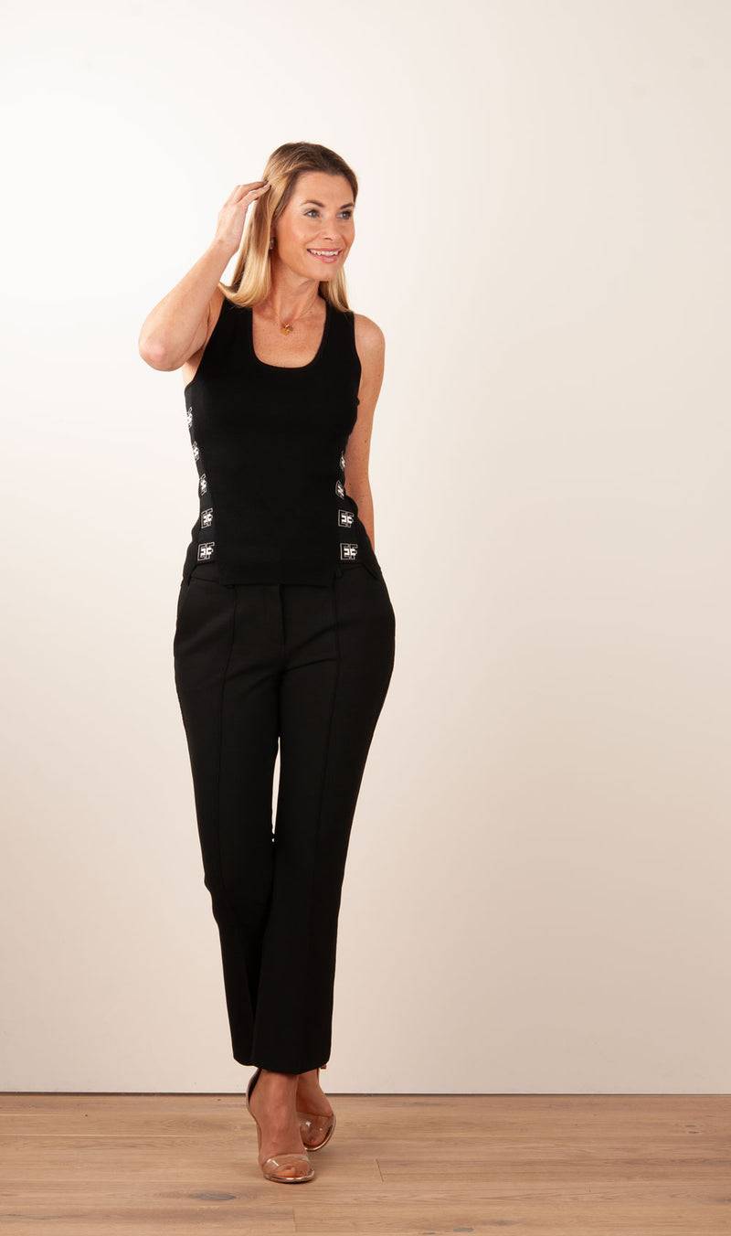 Elisabetta Franchi Top Schwarz Zeitbegrenzte Promotion