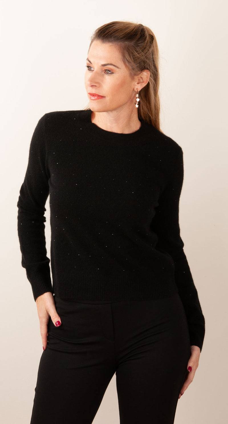 fleur Pullover „Strass“ Schwarz