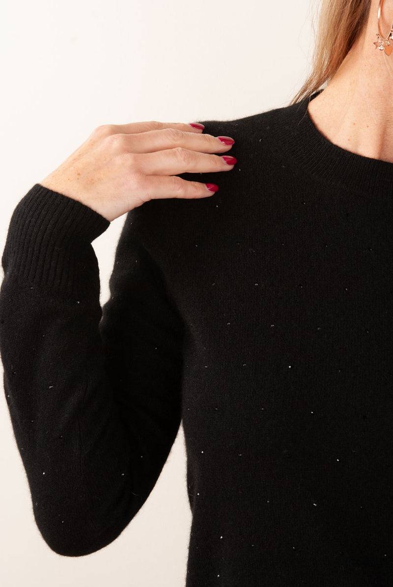 fleur Pullover „Strass“ Schwarz Speichern exportieren