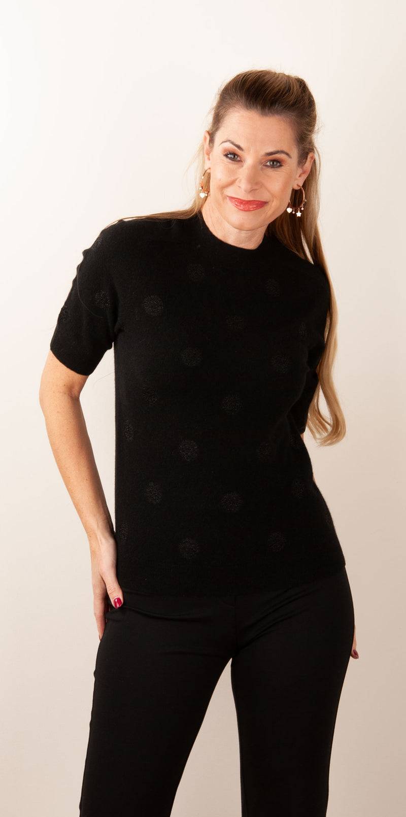 fleur Pullover „Tupfen“ Schwarz Im Verkauf