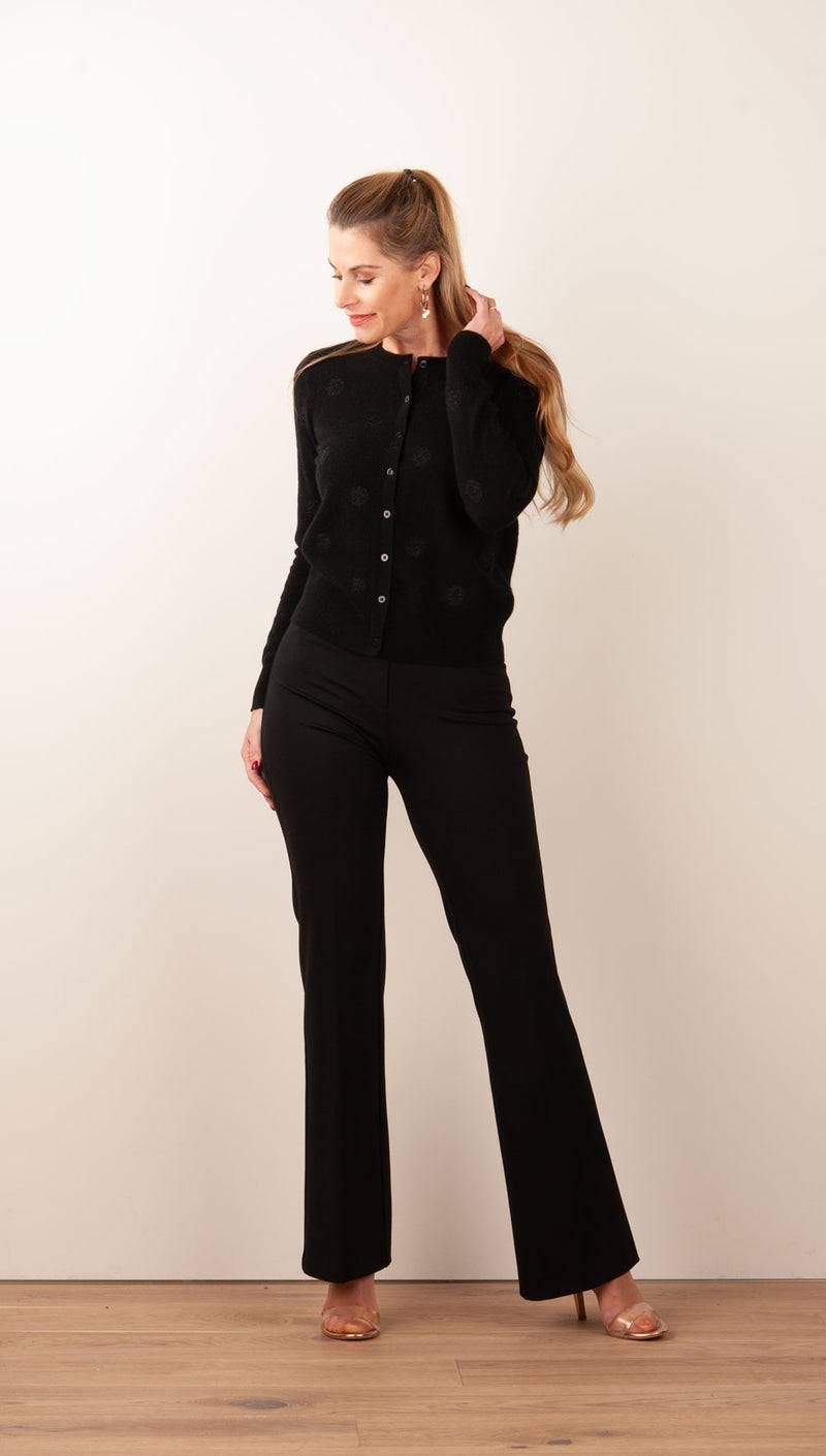 fleur Strickjacke „Tupfen“ Schwarz zollfrei