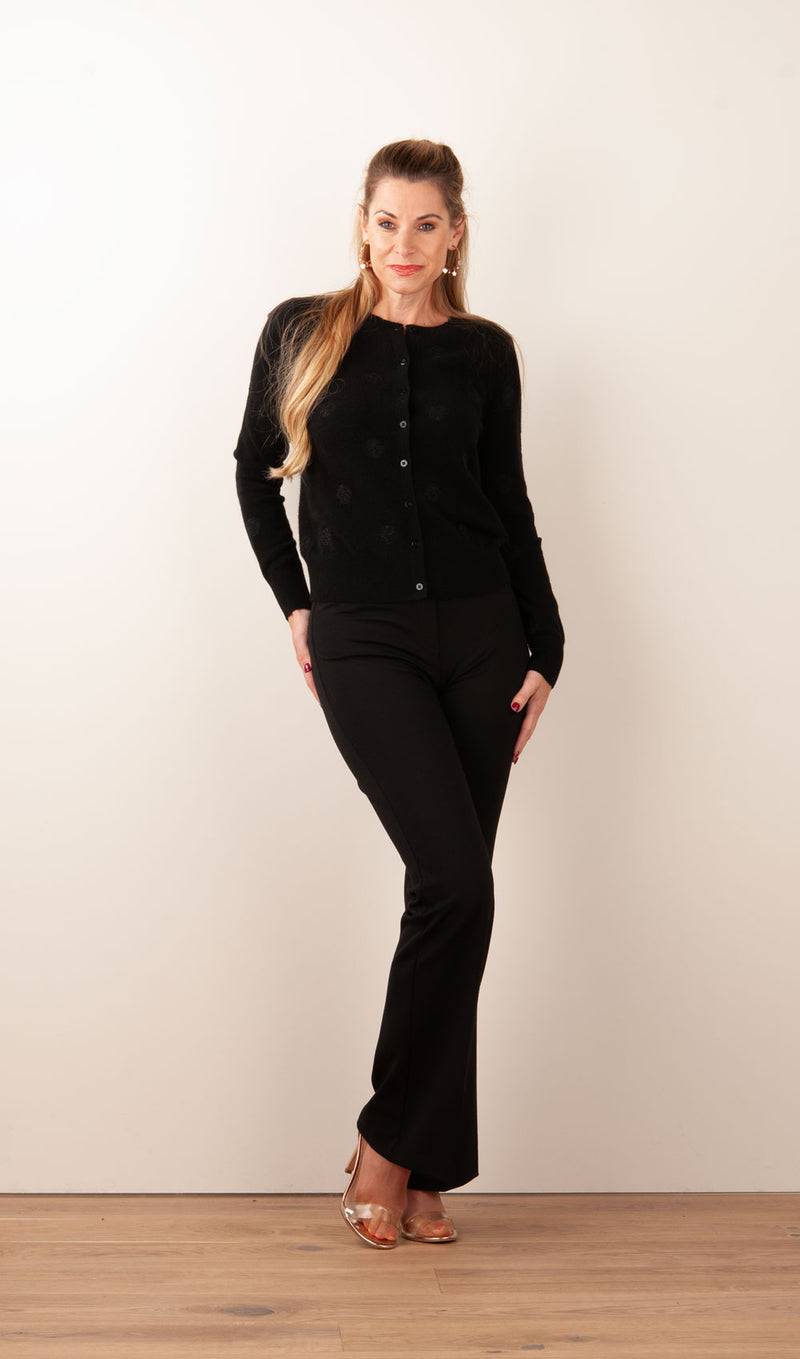 fleur Strickjacke „Tupfen“ Schwarz zollfrei