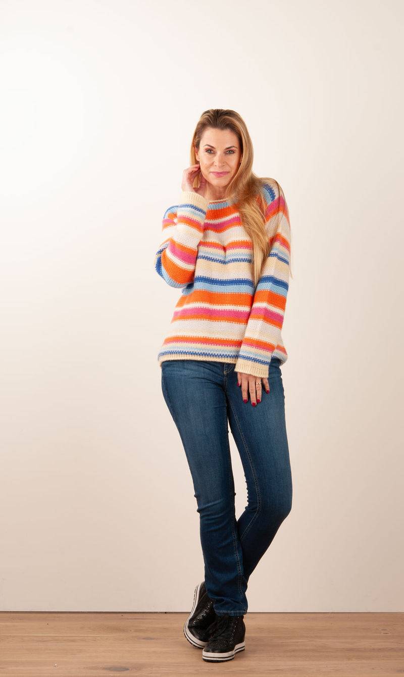 Kitted in Cashmere Kaschmir Pullover Beige | Orange | Multicolor 50% Rabatt für begrenzte Zeit