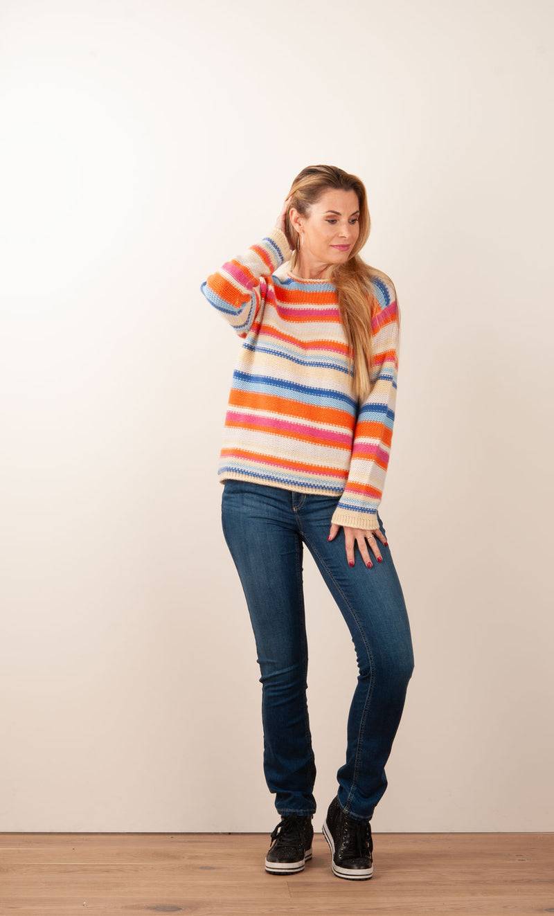 Kitted in Cashmere Kaschmir Pullover Beige | Orange | Multicolor 50% Rabatt für begrenzte Zeit