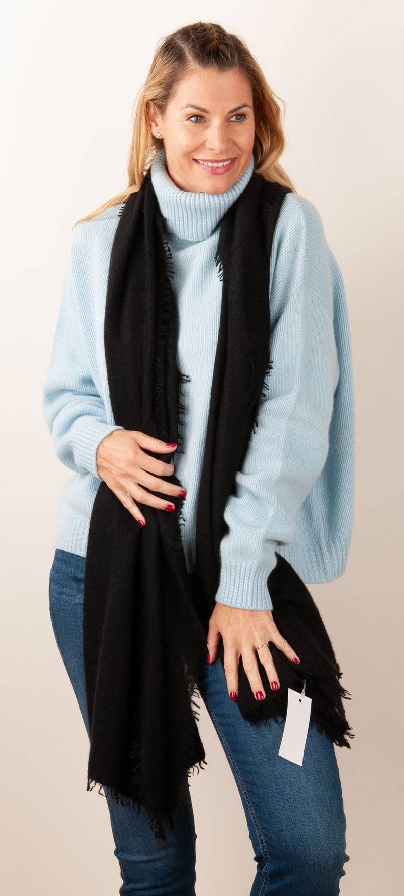 Blossom & Co. Kaschmir Schal Schwarz Outlet