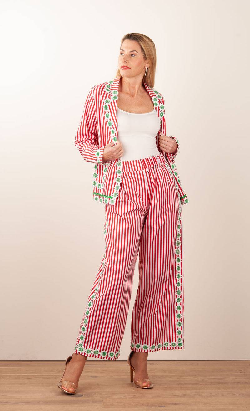 Flora Sardalou Anzug Weiß | Rot Fabrik Onlineshop